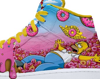 Air Jordan 1 les Simpsons custom sneakers (peint à la main)