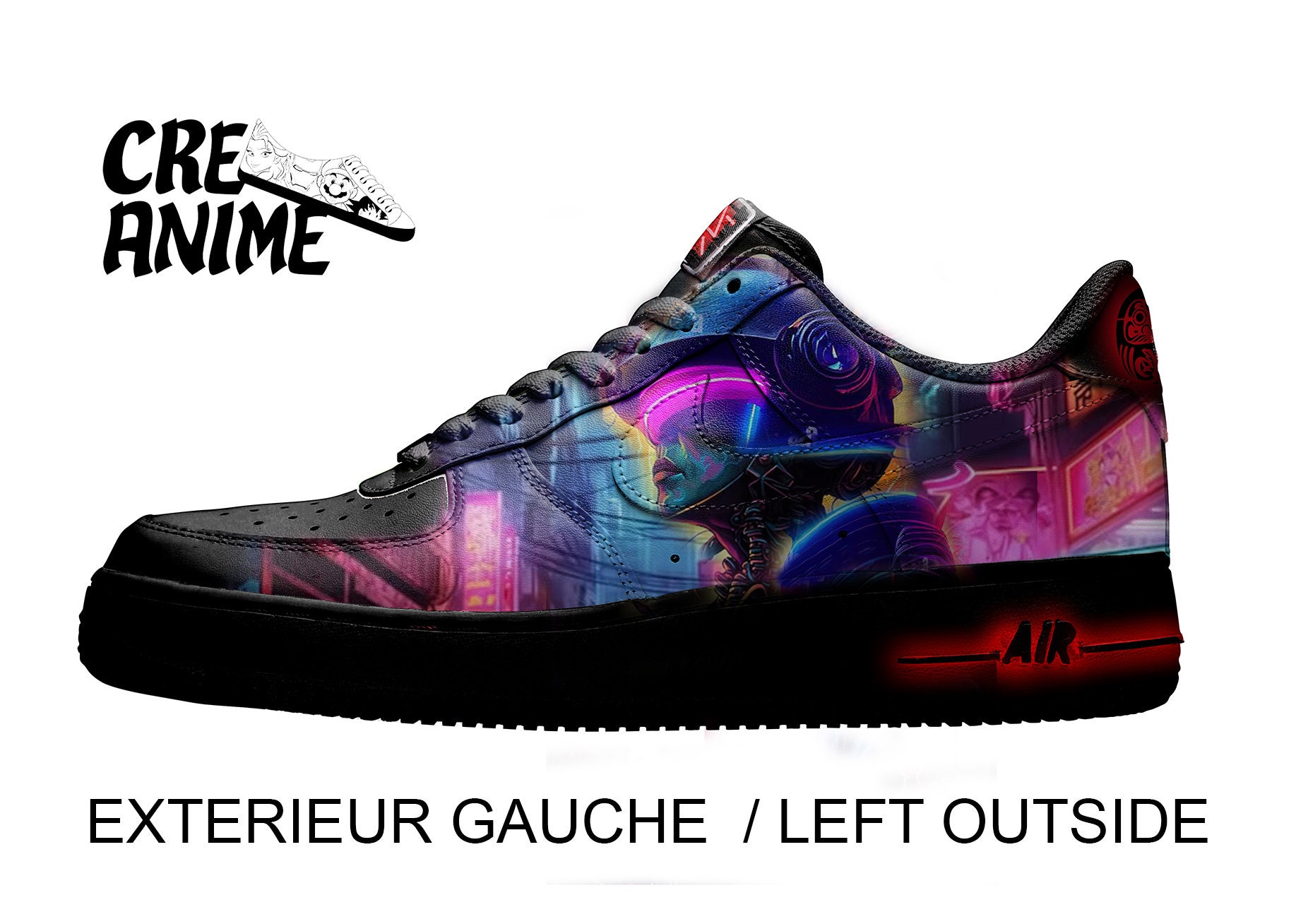 Nike Air Force 1 Custom Fiery Neon Splatter Graffiti Shoes