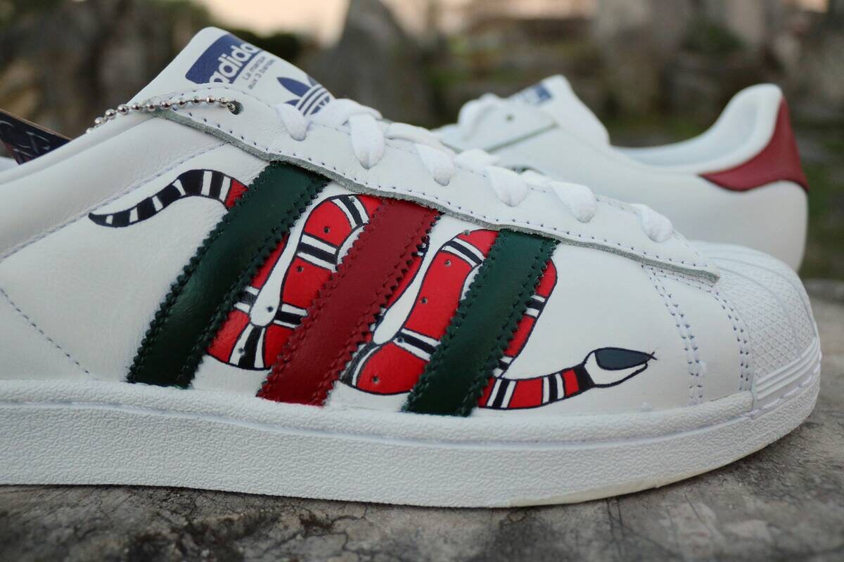 Adidas Superstar Gucci serpiente personalizada pintada - Etsy México