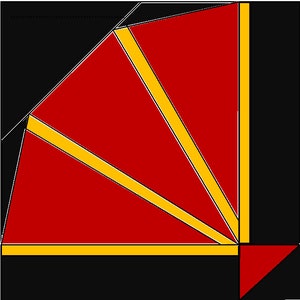 Asian Fan paper pieced quilt pattern PDF