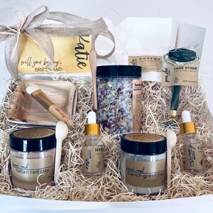 Set de regalo de spa para propuesta de dama de honor / Mascarillas de arcilla natural / Rodillo de jade / Sales de baño florales imagen 14