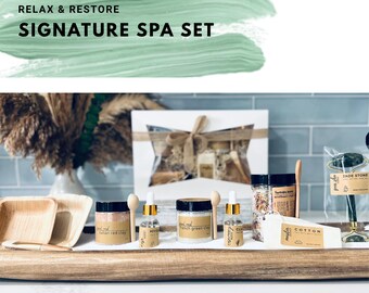 Regalos de agradecimiento para ella / Agradecimiento a la clienta / Regalo para ella / Set de regalo de spa / Gua Sha, mascarillas de arcilla y sales de baño florales