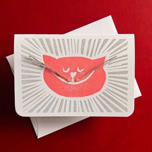 Scruffy the Cat Grußkarte im Letterpress-Druck