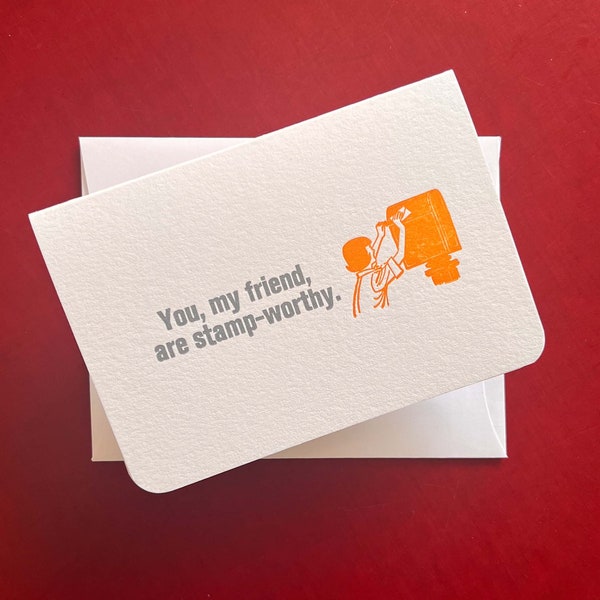 Stamp-worthy letterpress-printed card