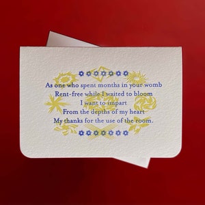 Moederdagkaart: Limerick 1 (letterpress) bedrukt