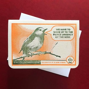 Vogelrufe 2 Buchdruck gedruckte Karte