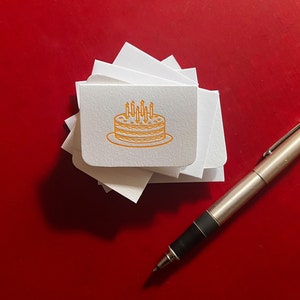 6er-Pack Geburtstagskuchen Buchdruck-gedruckte Geschenkkarten