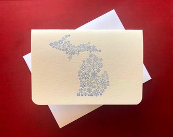 Michigan Snowflakes letterpress-printed holiday card