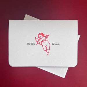 My Aim Is True Letterpress-gedruckte Valentinstagskarte