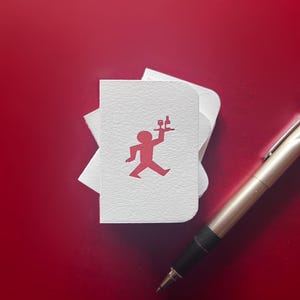 Set van 6 cadeaukaarten met 'coming Right Up'-boekdrukprint