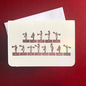 Geburtstagskarte mit Semaphore im Letterpress-Druckverfahren
