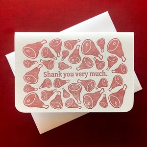 Shank mucho.  tarjeta de agradecimiento impresa en tipografía