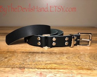 Hobble Belt Made of Black Essex Super Soft Leather - Bondage Belt