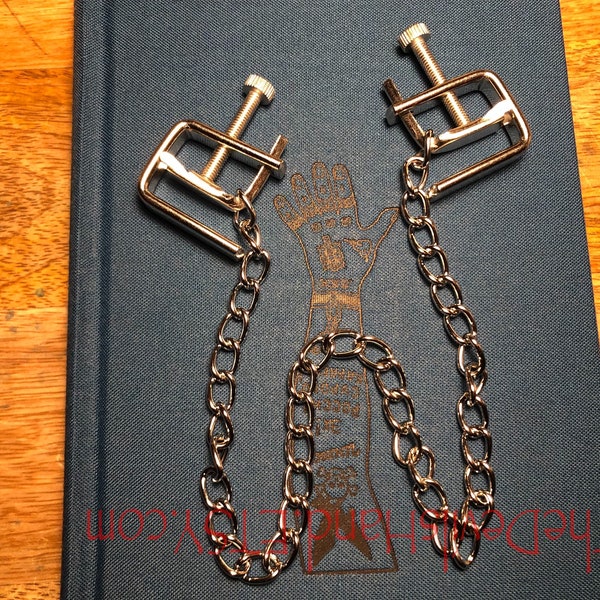 Custom Options Pressure Press Style Nipple Clamps W/ Attached Chain