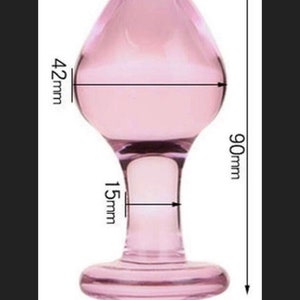 Pink Glass Butt Plug Bee Base image 9