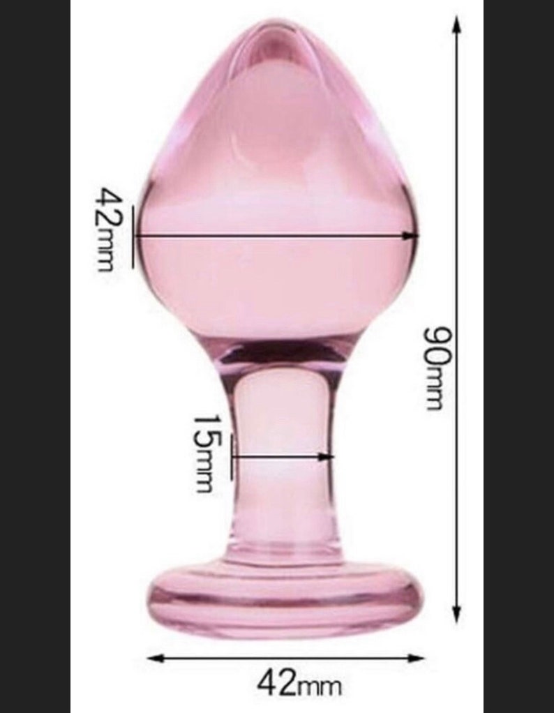 Pink Glass Butt Plug Bee Base image 9