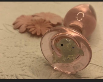 Pink Glass Butt Plug - Dolphin Base