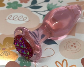 Pink Glass Butt Plug - Rocky Gem Base