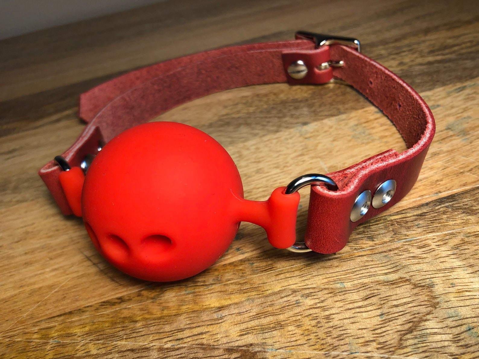 Giant 2 Inch 50mm Red Silicone Ball Gag W/ Handmade Cavalier Etsy