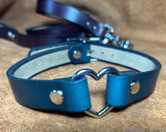 Horween Chromexcel Leather Choker: Heart O Ring Collar