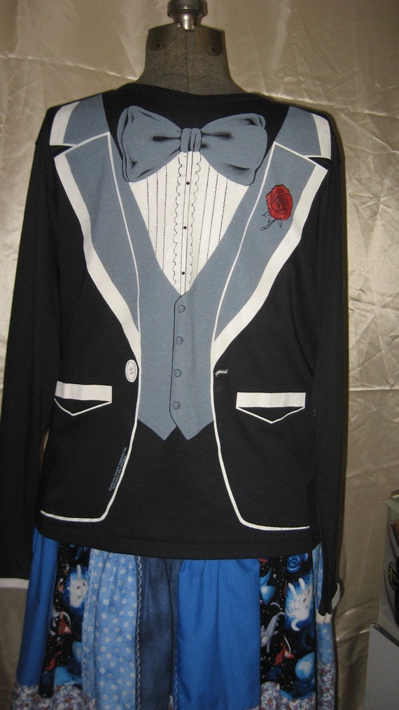 1980 Tuxedo Long Sleeve Shirt Vintage - image 1