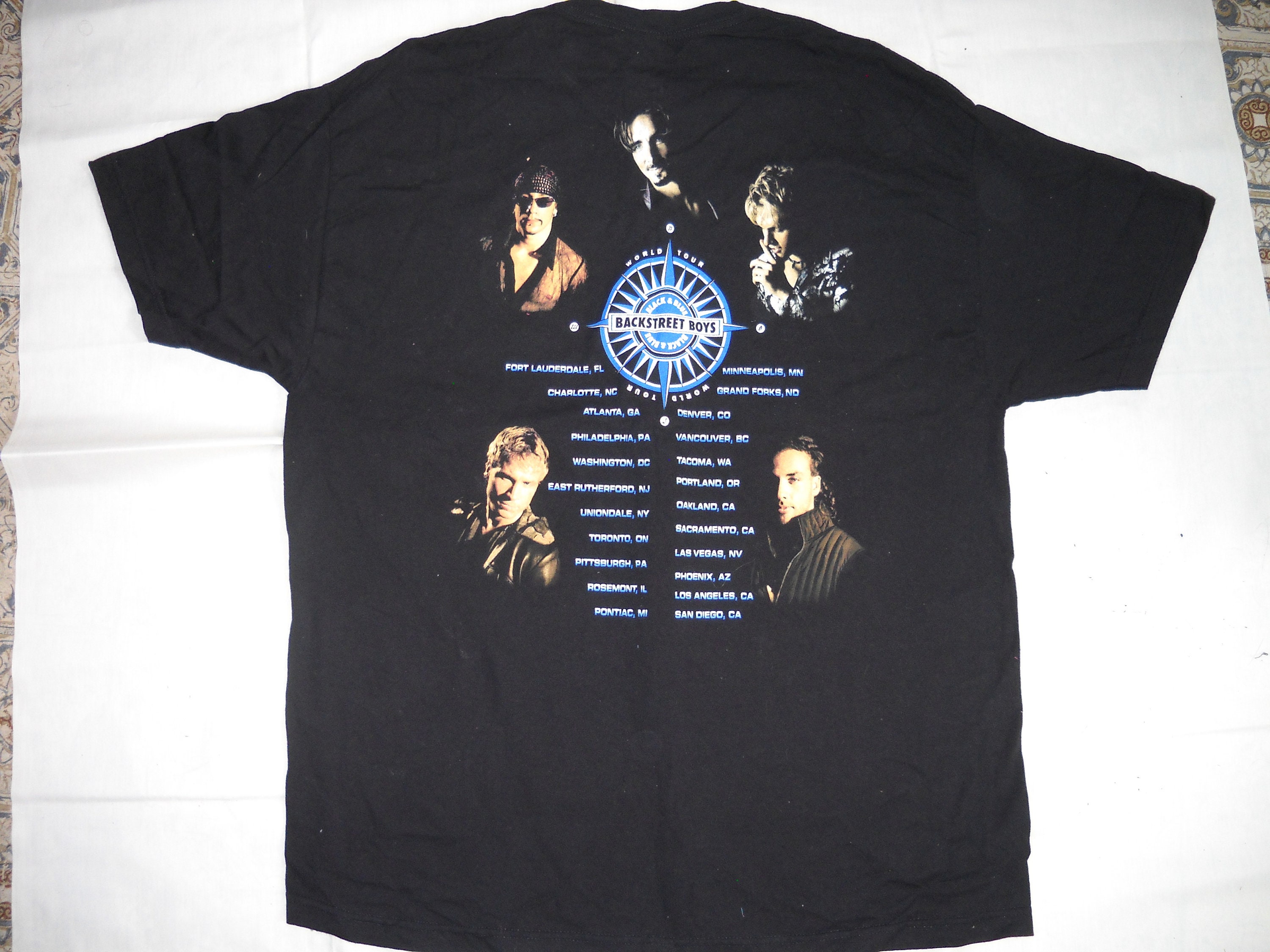 Xx-large Backstreet & Black - Etsy Tour Boys T-shirt 2001 Blue