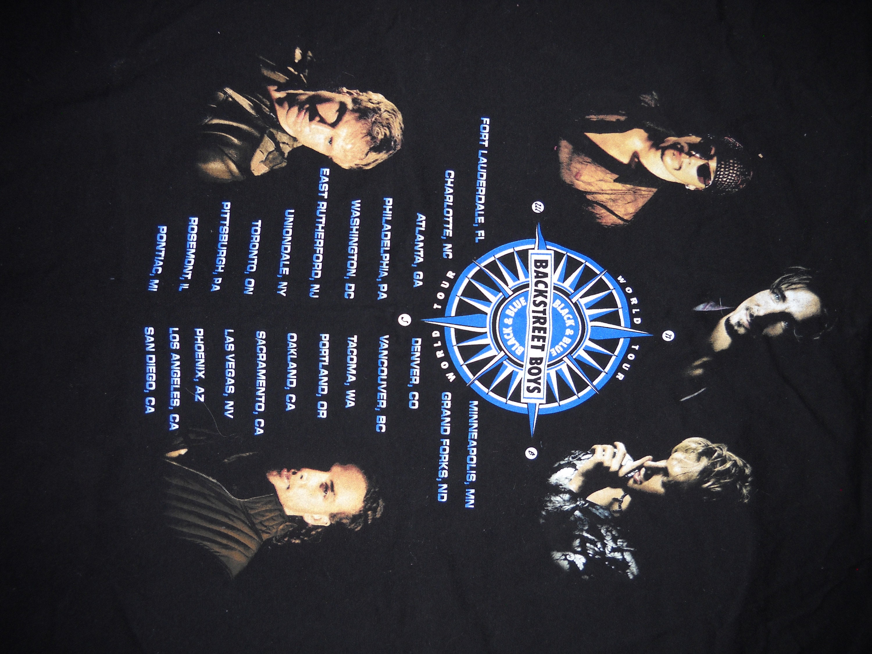 Xx-large Backstreet Boys T-shirt Tour - & Blue 2001 Black Etsy