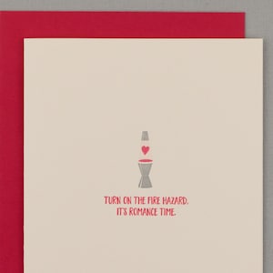 Fire Hazard Romance (#LR-FHRR) Lava Lamp themed letterpress greeting card - Love / Romance / Anniversary / Valentine