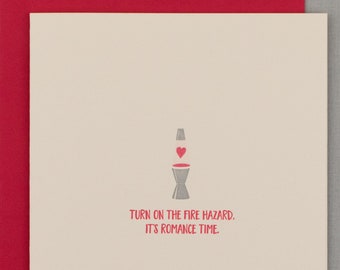 Fire Hazard Romance (#LR-FHRR) Lava Lamp themed letterpress greeting card - Love / Romance / Anniversary / Valentine