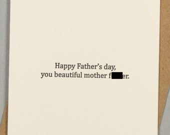 Happy MOFO Father's Day (#PA-RFDK) Rude Letterpress Greeting Card - Father's Day / Husband / Wife / Partner / Significant Other