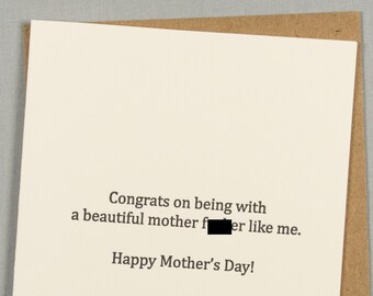 Happy MOFO Mother's Day (#PA-RMFK) Rude Letterpress Greeting Card - Partner / Wife / Significant Other