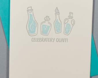 Celebratory Quaff! (#CE-QUAB) Nerd / Geek Letterpress Greeting Card