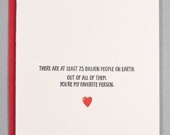 You're my favorite (#LR-FAVR) Relationship / Valentine / Love / Anniversary - Letterpress Greeting Card