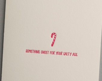 Rude Christmas Card for Salty people (HR-SALR) - Letterpress Greeting Card - Xmas / Christmas / Holiday