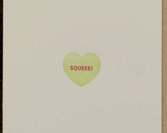 Squee! (#LN-SQEK) Letterpress Greeting Card - Love / Anniversary / Valentine / Relationship