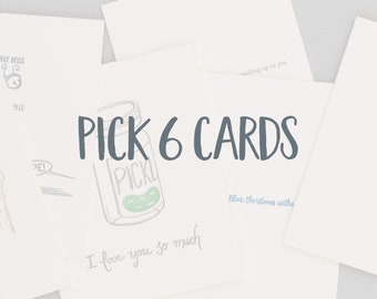 You Pick - Any 6 letterpress greeting cards