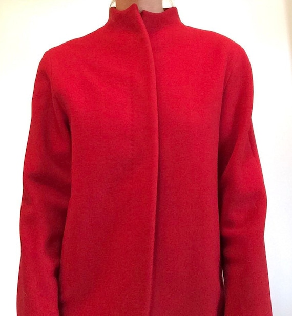 MaxMara Red Coat, Designer Women’s coat, Max Mara wool - Gem