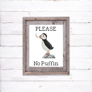 Please, No Puffin - PDF Cross Stitch Pattern