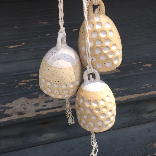 Handmade Ceramic Bell Chimes White Ceramic Bells Ceramic Etsy