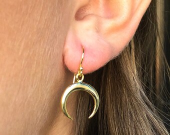 Sterling Vermeil Crescent Earrings