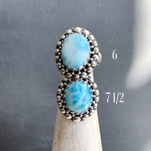 Sterling silver Larimar rings
