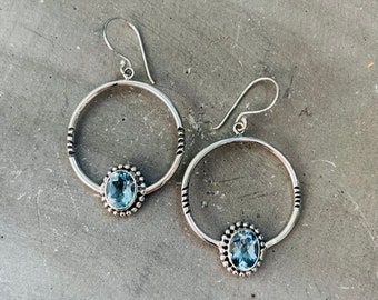 Sterling blue topaz earrings