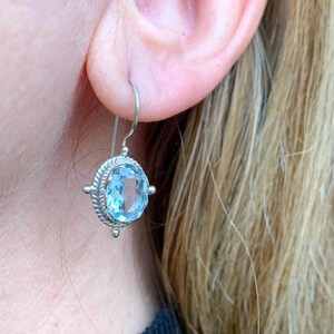 Sterling silver blue topaz earrings