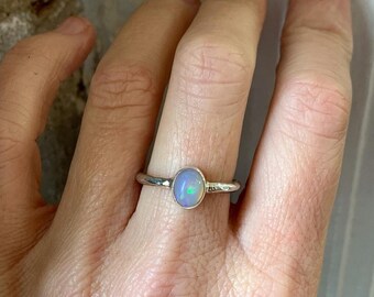 Sterling silver opal ring