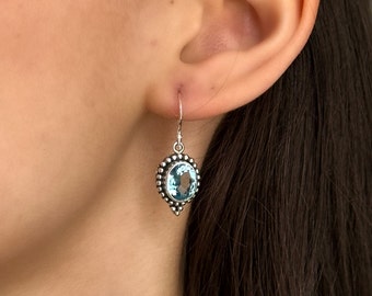 Sterling Blue Topaz Earrings