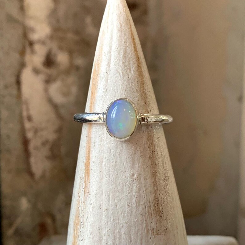 Sterling silver opal ring