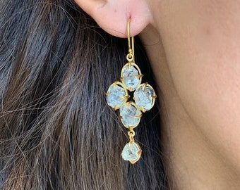Sterling vermeil herkimer earrings