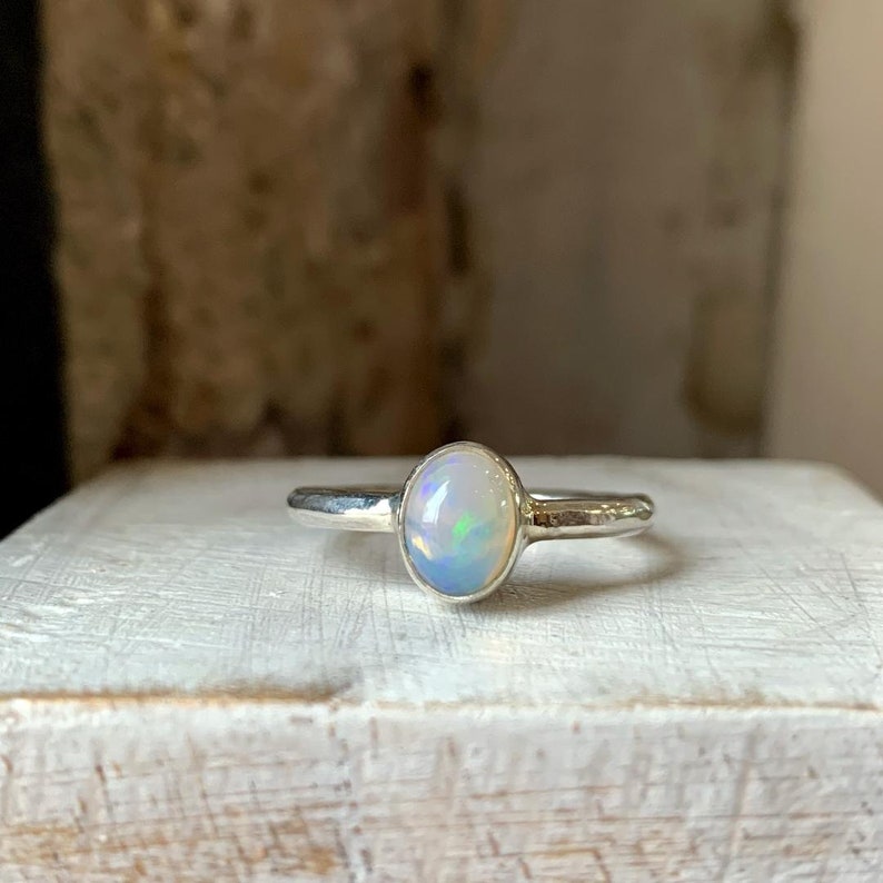 Sterling silver opal ring