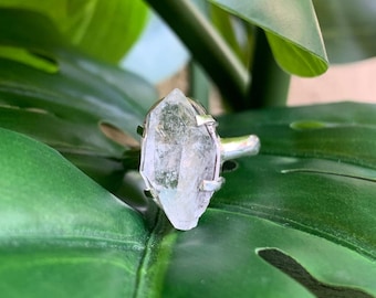 Sterling silver herkimer diamond quartz ring