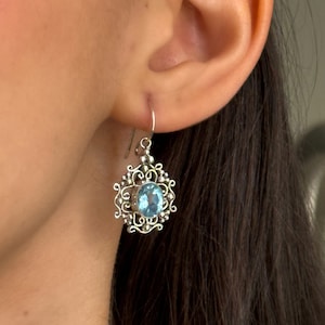 Sterling Blue Topaz Earrings
